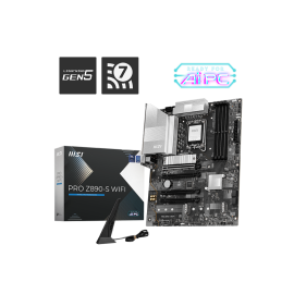 MSI PRO Z890-S WIFI Intel Z890 LGA 1851 ATX Motherboard 256GB DDR5, M.2 Gen5, Wi-Fi 7, Thunderbolt 4, White