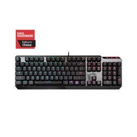 لوحة مفاتيح ألعاب ميكانيكية MSI VIGOR GK50 منخفضة الارتفاع، مفاتيح Kailh منخفضة الارتفاع، إضاءة RGB غامضة لكل مفتاح، تصميم مريح لأغطية المفاتيح العالية والمنخفضة، لوحة علوية معدنية مصقولة، أغطية مفاتيح مثمنة الشكل، خاصية تدوير المفاتيح على شكل حرف N