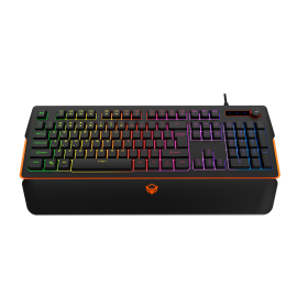 Meetion K9520 Magnetic Wrist Rest Gaming Keyboard, RGB Backlit, 26-Key Anti-Ghosting, 104/105-Key Layout, Wired USB, Quick Volume Adjustment, 12 Multimedia Shortcuts