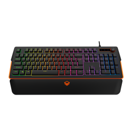 Meetion K9520 Magnetic Wrist Rest Gaming Keyboard, RGB Backlit, 26-Key Anti-Ghosting, 104/105-Key Layout, Wired USB, Quick Volume Adjustment, 12 Multimedia Shortcuts
