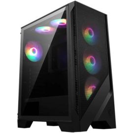 MSI MAG Forge 120A Airflow ATX Mid Tower PC Case Tempered Glass Window Mesh Panel 16x Pre-Installed Case Fans Up to 240mm Radiator Support 2.5" / 3.5" Drive Bays Black