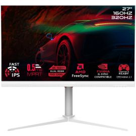 GAMEON Switch X Series Gaming Monitor 27 inch GOSX27W 4K UHD/FHD Dual Switch 3840 x 2160 160/320Hz Refresh Rate 0.5ms MPRT Response Time G-Sync & FreeSync, 5W Built-in Stereo Speakers, Supports PS5, White