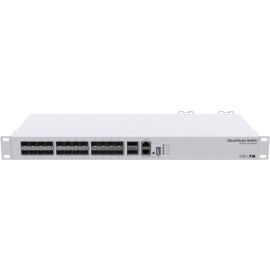 MikroTik CRS326-24S+2Q+RM – 1U Rackmount Cloud Router Switch, 24× 10G SFP+ Ports, 2× 40G QSFP+ Ports, 640 Gbps Switching Capacity, 252 Mpps Forwarding Rate, USB Type-A, RJ45, SwitchOS, White