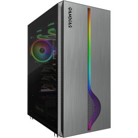 GAMDIAS Mars M1 ARGB Mid Tower PC Case with Tempered Glass Side Panel, Pre-Installed ARGB Fans, Optimized Airflow, and Easy Cable Management Support
