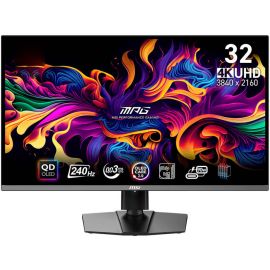 إم إس آي شاشة ألعاب MPG 321URX مقاس 32 بوصة بدقة 4K UHD وشاشة QD-OLED بدقة 3840 × 2160 ومعدل تحديث 240 هرتز ووقت استجابة 0.03 مللي ثانية وتقنية AMD FreeSync Premium Pro وHDR 400 باللون الأسود