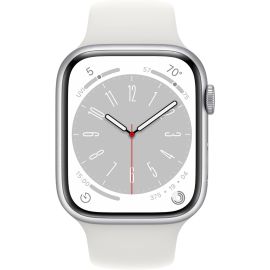 Apple Watch Series 8 GPS Only white Aluminum Case 45mm with Sport Band, MNP13