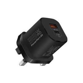 Promate 33W Power Delivery GaNFast Charging Adapter, PowerPort-33-Black