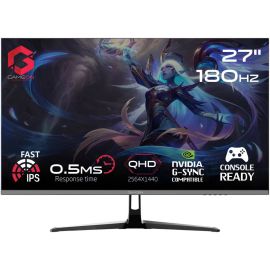GAMEON  Pro Series Gaming Monitor 27 inch QHD Fast IPS Display 2560 x 1440 180Hz Refresh Rate 0.5ms Response Time HDMI2.1 DP1.4 Black