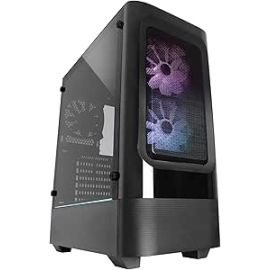 Raidmax EVOL H07 ATX Mid Tower Gaming Case, Tempered Glass Side Panel, ARGB Fans Included (H07 Black)