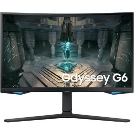 Samsung Gaming Monitor odyssey G6 27 inch LS27BG650EMXUE QHD 2,560 x 1,440 Refresh Rate 240Hz Response Time 1ms Wireless Display Port USB Hub Ethernet Bluetooth HDMI BLACK