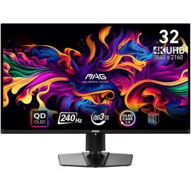 MSI MAG Gaming Monitor 32 inch 321UPX 4K UHD QD-OLED Display 3840 x 2160 240Hz Refresh Rate 0.03ms (GtG) Response Time AdaptiveSync Technology, 1.07b Color Display, Black