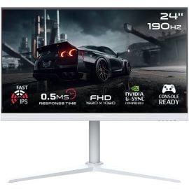 GAMEON Arctic Pro Gaming Monitor Series 24 inch FHD Fast IPS Display 1920 x 1080 190Hz Refresh Rate 0.5ms Response Time NVIDIA G-Sync & AMD FreeSync Technology, White