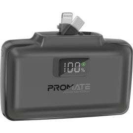 Promate 10000mAh Portable Power Bank with Built-In 20W USB-C and 20W Lightning Foldable Connector Fast USB-C Charging Port LED Display