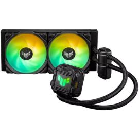 مبرد وحدة المعالجة المركزية السائل الكل في واحد Asus TUFGaming LC Ii 240 ARGB مع تقنية Aura Sync 2x120mm TUF ARGB Fans 240mm Radiation. أسود