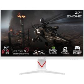 Gameon Dominator Series Gaming Monitor 27 inch QHD IPS 2560 x 1440 240Hz Refresh Rate  0.5ms MPRT Fast Response Time HDR400, FreeSync/G-Sync HDMI 2.1 Speakers 