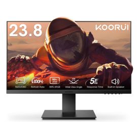 KOORUI Business Monitor 23.8 Inch P02 FHD 1920 x 1080 IPS 100Hz Refresh Rate 5ms Response Time Adpitive Sync, Eye Care and Ergonomic Tilt Adjustment HDMI Black