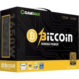 GameMax GM-1650 1650W 80+ Gold Mining Power Supply, ATX, 16x PCIe 6+2 Pin, Single +12V Rail, Active PFC, 140mm Silent Fa