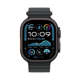 ساعة آبل ألترا 2 بنظام GPS + خلوي، مقاس 49 ملم، هيكل من التيتانيوم الأسود مع سوار أوشن الأسود