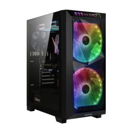 GAMDIAS Apollo M1 Elite ARGB Mid Tower Gaming Case with Dual Tempered Glass Panels, Front ARGB Strip, and Optimized Cooling Support