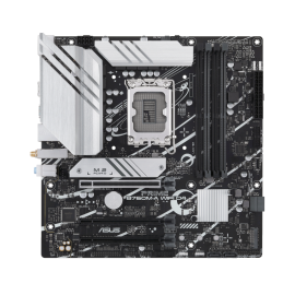 Asus Prime B760M-A Wifi D4,Intel B760 (LGA 1700) mATX motherboard, PCIe 4.0, two M.2 slots, Realtek 2.5Gb Ethernet, Wi-Fi 6, DisplayPort, Dual HDMI, SATA 6 Gbps, rear USB 3.2 Gen 2, front USB 3.2 Gen 1 Type-C, Aura Sync