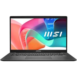  لابتوب MSI Modern 14 F1MG بمعالج Intel Core 7 150U، ذاكرة RAM بسعة 16GB، سعة تخزين SSD 512GB، بطاقة رسومات إنتل، شاشة 14 بوصة بدقة FHD، لوحة مفاتيح إنجليزية وعربية، اللون رمادي، نظام التشغيل ويندوز 11 هوم