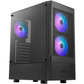 GAMDIAS TALOS E3 Mesh Black Mid Tower Gaming Case – High Airflow Mesh Front, Tempered Glass, ARGB Cooling, ATX/Micro ATX/Mini ITX Support, Liquid Cooling Re