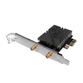 محول ASUS PCE-BE92BT WiFi 7 PCI-E مع هوائيين خارجيين وقاعدة مغناطيسية، يدعم تردد 6GHz، 320MHz، Bluetooth 5.4، أمان الشبكة WPA3، متوافق فقط مع اللوحات الأم من إنتل
