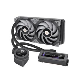 مبرد سائل Thermaltake Floe RC Ultra 240 لوحدة المعالجة المركزية والذاكرة AIO بمروحتين مقاس 120 مم وشاشة LCD مقاس 2.1 بوصة