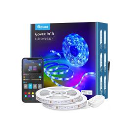 شريط إضاءة LED ذكي Govee RGB مزود بتقنية Wi-Fi وBluetooth بطول 10 أمتار H61103A3 - شريط إضاءة LED ذكي RGBIC مع تحكم بالتطبيق ومساعد صوتي ومزامنة الموسيقى