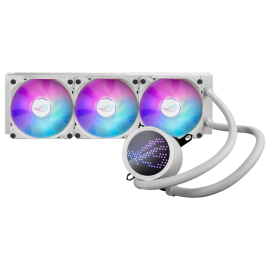 ASUS ROG RYUO III 360 ARGB Liquid Cooler 360mm Radiator with 3 x 120mm Fans Anime Matrix LED & Aura Sync RGB 8th Gen Asetek Pump-White