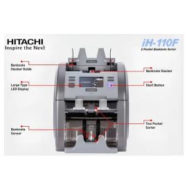 Hitachi IH-110F Cash Counting Machine, Multiple Currency Counting & Detection