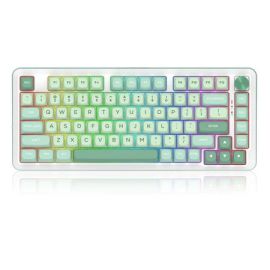 Redragon K681WBP-RGB-PRO Cyrus Pro Mechanical Gaming Keyboard – 75% Layout, Tri-Mode Connectivity (USB-C, Bluetooth 5.0, 2.4GHz), Hot-Swappable Linear Switches, 16.8M RGB Backlight, Multi-Function Knob, Gasket-Mounted Design, 4000mAh Battery