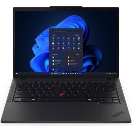 لابتوب لينوفو ThinkPad T14 الجيل السادس بمعالج Intel Core Ultra 7 255U، ذاكرة RAM بسعة 16 جيجابايت، سعة تخزين SSD بحجم 512 جيجابايت، بطاقة رسومات Intel مدمجة، شاشة IPS بحجم 14 بوصة بدقة WUXGA، لوحة مفاتيح إنجليزية، اللون أسود، نظام التشغيل: ويندوز 11 (معد