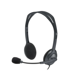 Logitech H111 Stereo Headset - Noise-Canceling Microphone, 3.5mm Jack, and Adjustable Headband