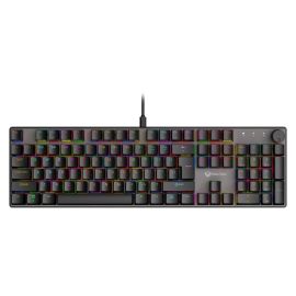 لوحة مفاتيح الألعاب الميكانيكية Meetion MK009 Pro - إضاءة خلفية RGB، مفاتيح زرقاء، مضادة للظلال، سلكية، بالحجم الكامل، تصميم مريح، أغطية مفاتيح متينة