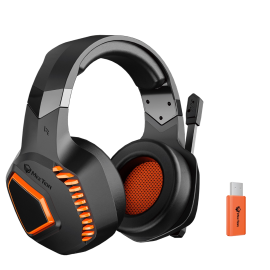 Meetion BTH014 Tri-Mode Wireless Gaming Headset, 50mm Drivers, 2.4G Wireless, Bluetooth 5.3, Wired, 1000mAh Battery (Up to 50H), Rotatable Noise-Canceling Microphone, Lightweight Soft Leather Earmuffs