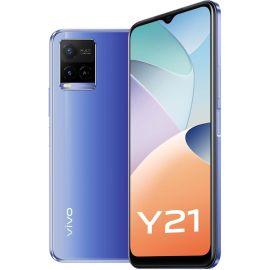 هاتف Vivo Y21 ثنائي الشريحة 4 جيجابايت ذاكرة عشوائية 64 جيجابايت تخزين 4G LTE - باللون الأزرق المعدني