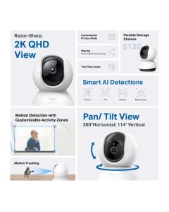كاميرا الأمان المنزلية TP-Link Tapo C220 بتقنية الذكاء الاصطناعي مع خاصية بان/تيلت، اكتشاف الأشخاص والحيوانات الأليفة والمركبات، اكتشاف الأصوات غير الطبيعية، صوت ذو اتجاهين، تخزين مرن وتشغيل بدون استخدام اليدين.