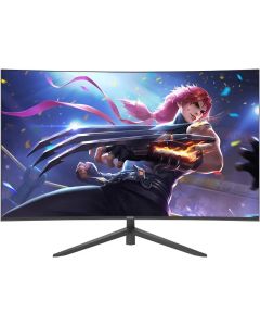 AIWA Curved Slim Monitor 27 inch MF270K-V FHD VA Display 1920 x 1080 75Hz Refresh Rate, 5ms (OD) Response Time, Free-Sync Technology, Curved 1500R, Frameless, Support VESA, Black 