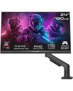 GAMEON Midnight Pro X Series Gaming Monitor 24 inch FHD Fast IPS 1920 x 1080 190Hz Refresh Rate 0.5ms Response Time NVIDIA G-Sync & AMD FreeSync, Black