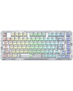 لوحة مفاتيح ميكانيكية لاسلكية Redragon K649CT-RGB-PRO Elf Pro 78% Gasket، 82 مفتاحًا، تبديل سريع، وضع ثلاثي (USB-C / 2.4 جيجاهرتز / بلوتوث)، بطارية 3000 مللي أمبير/ساعة، تصميم RGB شفاف