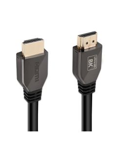 Promate ProLink8K-200 HDMI 2.1 Cable – 8K, 60 Hz / 4K,120 Hz, 48 Gbps Ultra-High Speed, Dynamic HDR, eARC, Gold-Plated Connectors, Nylon-Braided 2 m Cord – Black