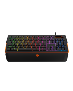 Meetion K9520 Magnetic Wrist Rest Gaming Keyboard, RGB Backlit, 26-Key Anti-Ghosting, 104/105-Key Layout, Wired USB, Quick Volume Adjustment, 12 Multimedia Shortcuts