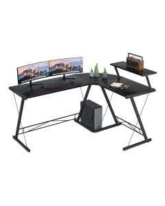 مكتب ألعاب GAMEON Slayer II XL Series 3 في 1 على شكل حرف L (150 × 112 × 74 سم) مع حامل الملحقات - أسود