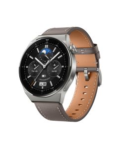 Huawei Watch GT 3 Pro Smartwatch- Gray Leather Strap