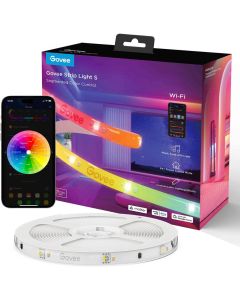 شريط إضاءة LED RGBIC من Govee S – شريط إضاءة LED ذكي بطول 5 أمتار مع طبقة واقية، ومزامنة الموسيقى، ومتوافق مع التطبيقات والتحكم الصوتي