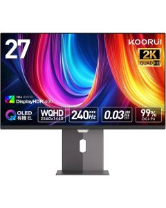شاشة كوروي مقاس 27 بوصة S2721X0 QHD QD-OLED بدقة 2560 × 1440 ومعدل تحديث 240 هرتز ووقت استجابة 0.03 مللي ثانية (GtG) وتقنية AMD FreeSync Premium باللون الأسود