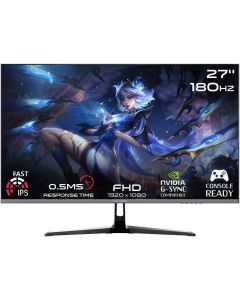  GAMEON Pro Series Gaming Monitor 27 inch FHD IPS Display 1920 x 1080 180Hz Refresh Rate 0.5ms Response Rate Supports PS5 HDMI 2.1 Black 