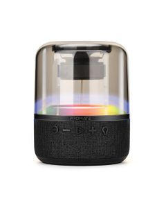 Promate 10W True Wireless Portable LED Speaker with 360-Degree HD Sound, Light Show, 6H Playtime, 3.5mm Audio Jack, USB Port and TF Card Slot