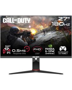 GameOn Call Of Duty Gaming Monitor 27 inch FHD IPS 1920 x 1080 180Hz Refresh Rate 0.5ms Response Time FreeSync/Adaptive-Sync/G-Sync Compatible, 16.7M Color Display, Black